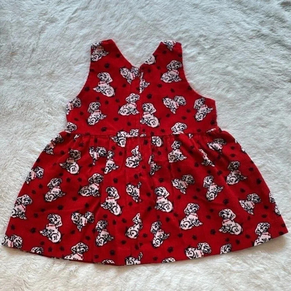 Handmade, Dalmatian Dog Dress, Corduroy, Red - Picture 3 of 4